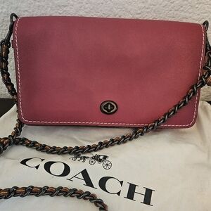 Coach Rogue Pink/Brown Leather Women's Bag